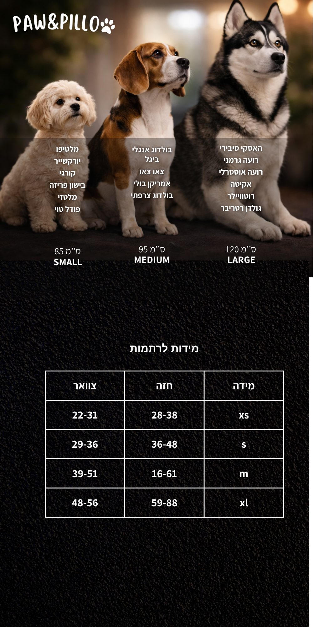 Size chart